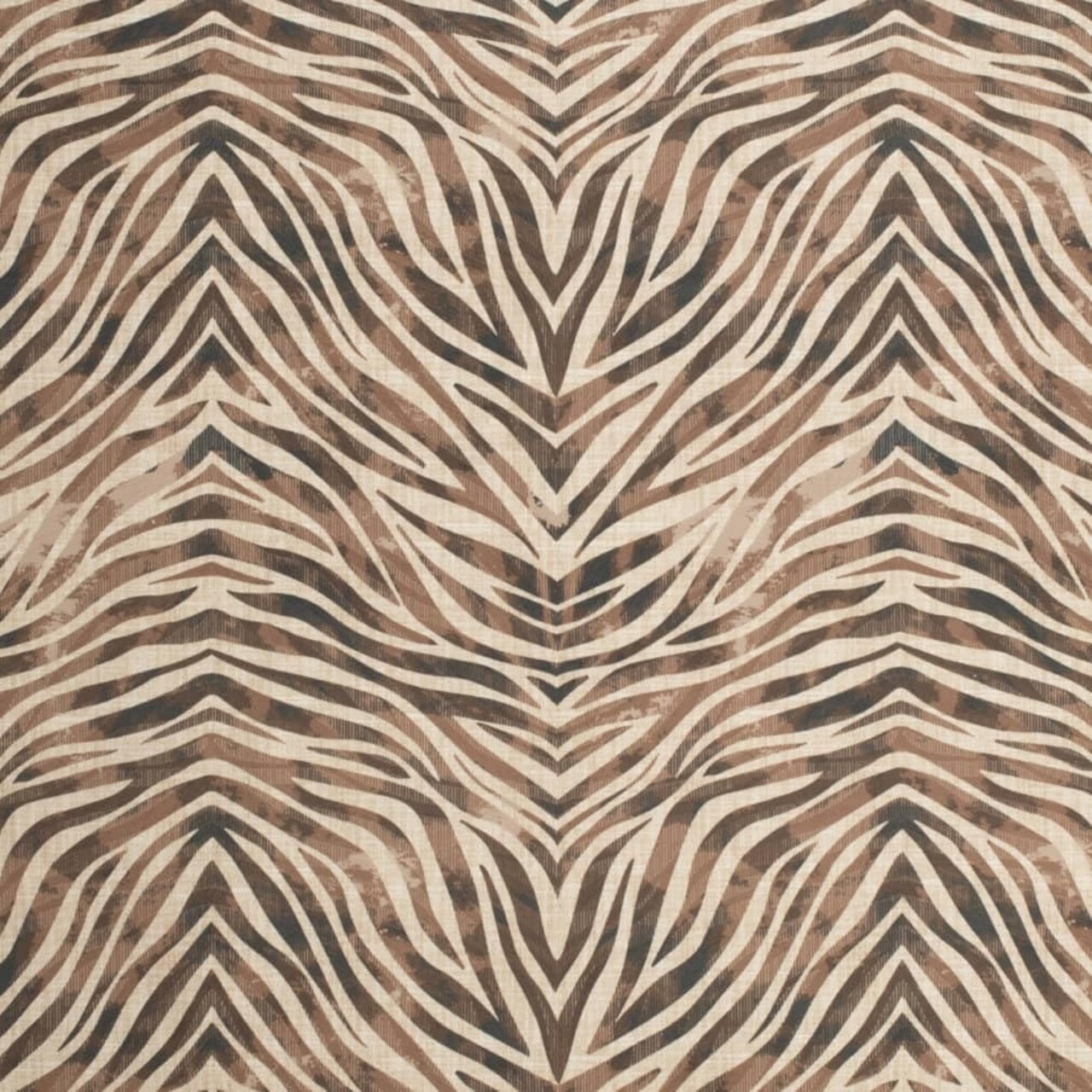 Brown Zebra Animal Print Microfiber Upholstery Fabric by The Yard - SKU: Mambo Saddle